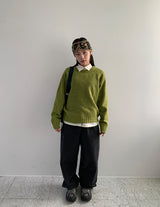 Kirkleb Raglan Color Round Knit