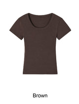 ヘレン スリム Uネック ショートスリーブ Tシャツ