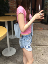 Glitter v neck T