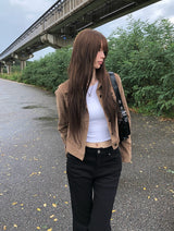 Allin バックポケット ロングブーツカット スリムフィット コットンパンツ