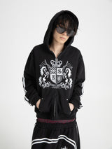 SEXXDEVIL Embroidered Stripe Zip Jacket