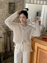 Frill See-through Wrap Skirt + Scrunchie Set (2color)