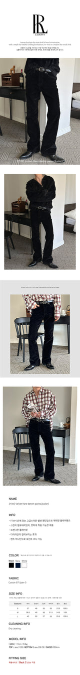 [F/W] ベルベットフレアデニムパンツ (3色)