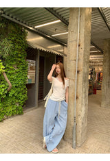 ホワイトレースホルターレイヤードショートスリーブTシャツ