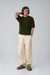 Argyle patterned short-sleeved knitwear