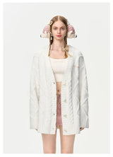 13DE MARZO Doozoo Pear Embroidery Cardigan