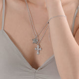 Heart cross necklace