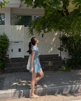 Tree denim mini dress
