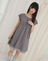 COUNTRY FLARE LINEN DRESS / CHARCOAL