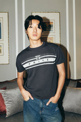 DVRK PRIVÉ BAR LOGO BOXY KNITTED T-SHIRT - GREY