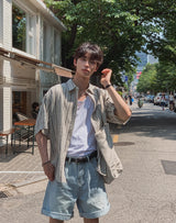 デリアン リネン ショートスリーブシャツ