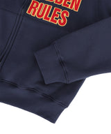 Star Lettering Patch Hoodie Zip-Up - Navy