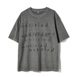 Untitled Layer Logo Pigment Wash Short Sleeve Gray