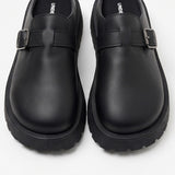 Buckle Round-Toe Clogs Black