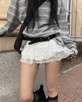 シークレットペタルレースミニスカート