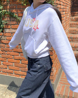 USAスターパッチロングスリーブフードTシャツ