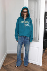 26SS★ HIGH NECK VINTAGE GRAPHIC HOODIE ZIP-UP