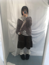 ルーズフィットソフトファーカーディガン