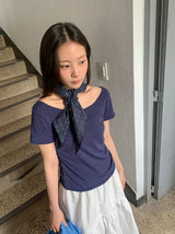 コーセル Uネック サイドシャーリング ショートスリーブTシャツ