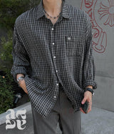 [ASCLO MADE] Tencel Indigo Washed Check Shirt
