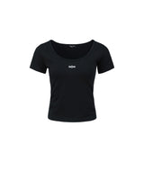 Triclipse Embroidered U-Neck T-Shirt Black