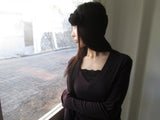 wool v neck sleeve t