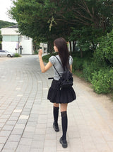 オン ボタン パフ スリム ショートスリーブ Tシャツ