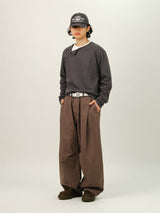 LOOR サイドヘンリーネッククロップロングスリーブ