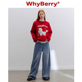 Why Berry 24SS "Lazy Holiday" ハイウエストワイドレッグジーンズレトロノスタルジックルーズパンツ