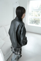 over pocket leather jacket(2colors)