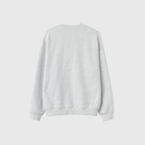 UNISEX NEWIDEA アップリケ刺繍オーバーサイズスウェット [WHITE MELANGE GREY]