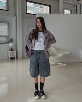 Zipper Two Way Cargo Bermuda Pants