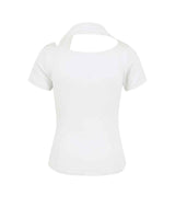 カウルネックスカーフTシャツ _ ホワイト