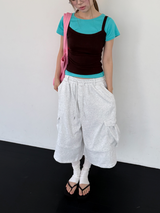 belted bermuda pants