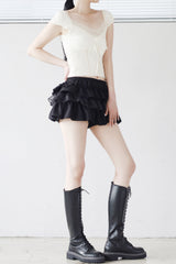 genti lace short sleeve blouse