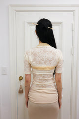 [香] Floral Lace Sleeveless & Bolero SET (Ivory)