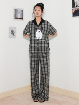 ラビットロゴ刺繍パジャマ ロング