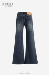 deep blue flow bootcut denim pants, regular (LONG)