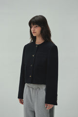 WOOLLY NO COLLAR JACKET