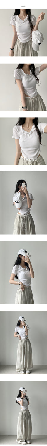Tote span snap pocket short sleeve