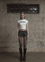 Leather pocket micro shorts
