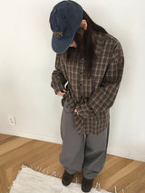 [unisex] タンテニンチェックロングスリーブシャツ