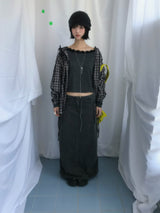 フェミニンフラットネックロングTシャツ