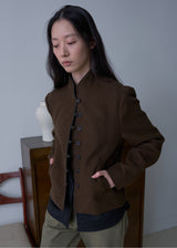 Vintage Crop Jacket (Brown)