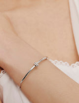 26SS★ [Premium Plating] H-Link AB(W) Single-Line Pave Bangle