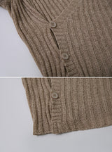 #Wrap Button Layered Knit (3color)