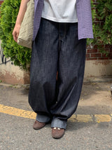 シーリンカットバルーンワイドデニムパンツ