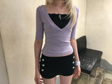GLOW NAPOLEON STUD MINI SKIRT