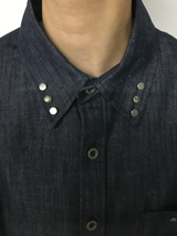 Non-fade Denim Cropped Shirt