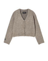 25FW WOMAN Vネッククロップソリッドカーディガン ココア
